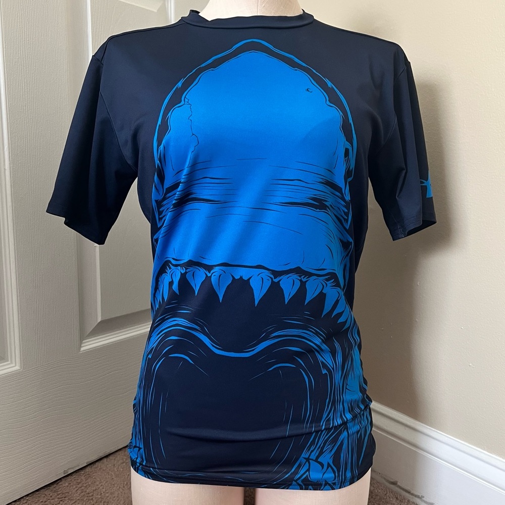 Under Armour Compression top Size Large with Shark Print